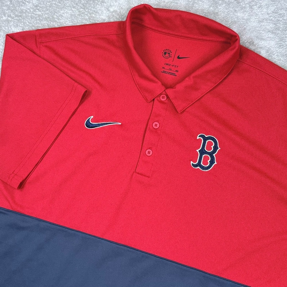 Nike Boston Red Sox Dri-FIT Golf Polo Shirt Mens 2XL Short Sleeve MLB Stretch